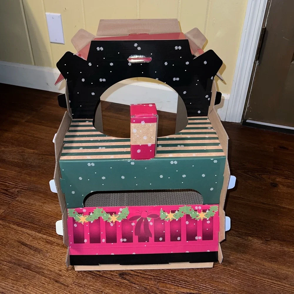 Merry Makings by Petco Holiday Train Cardboard Cat Scratcher Corrugated Base